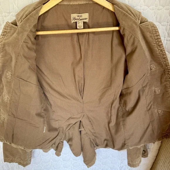 MNG Mango brown velvet-like jacket size Small - Picture 8 of 13